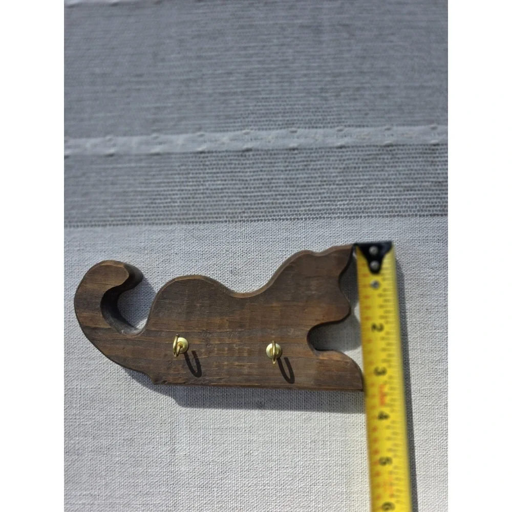 VTG Wooden Kitty‎ Cat Wall Hook Key Rack 7